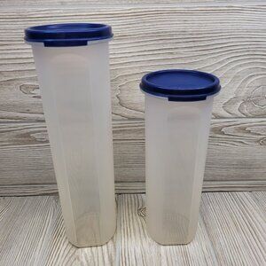 Set Of 2 Tupperware Modular Mates Storage Containers Blue‎ Seals 1643 1661G Vtg